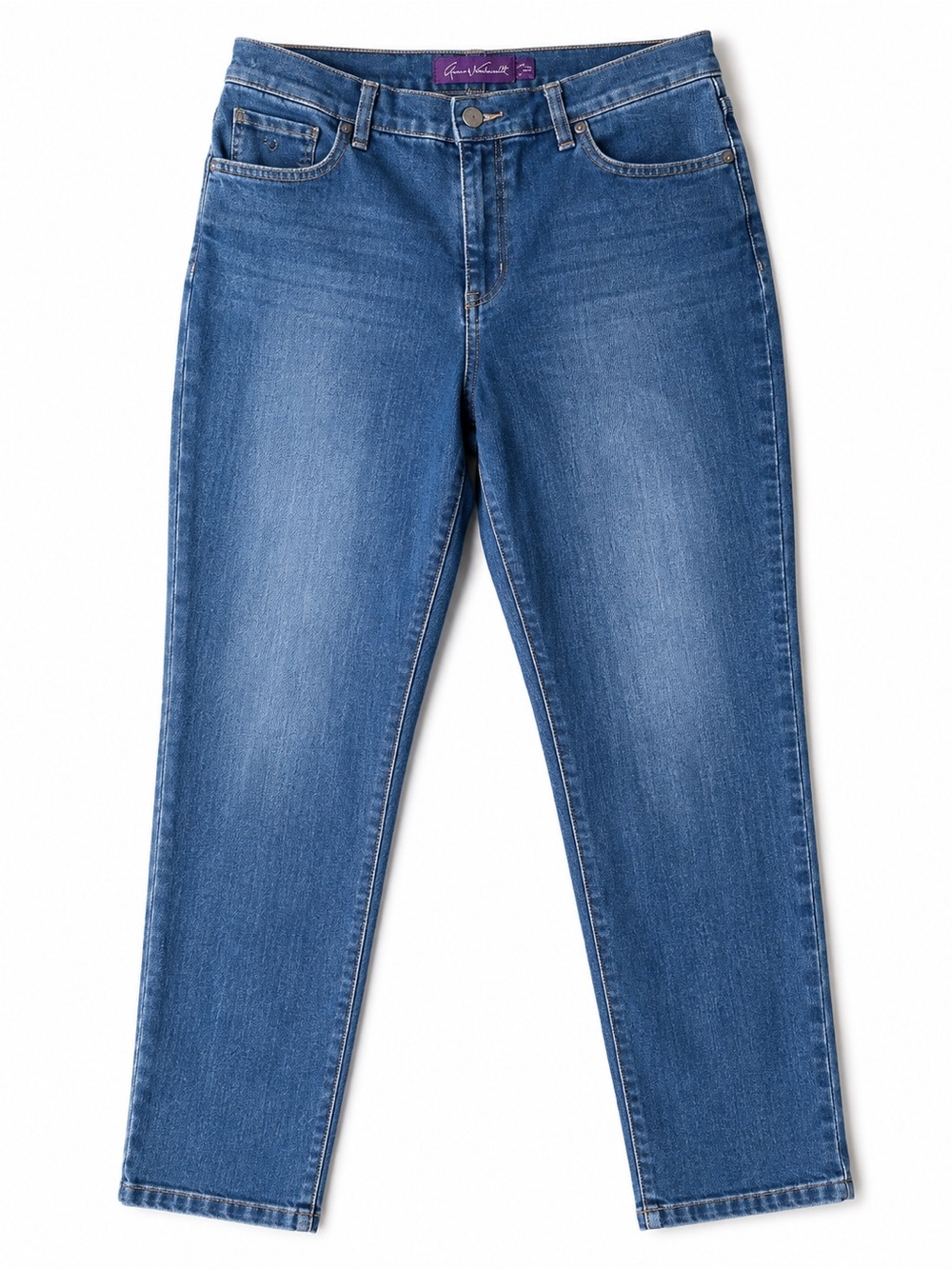 Gloria Vanderbilt Amanda Jeans Womens 10 Stretch Tapered Leg Medium Wash